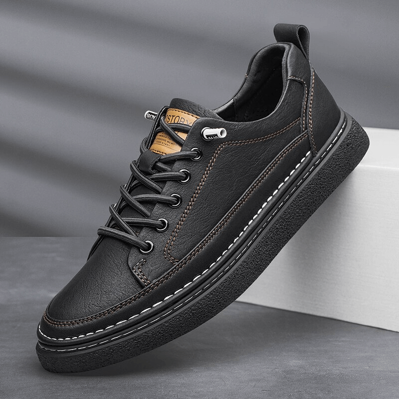 Stylish leather breathable men's sneaker SF1182 with lace-up closure, full-grain leather, and rubber sole for comfort and support.
